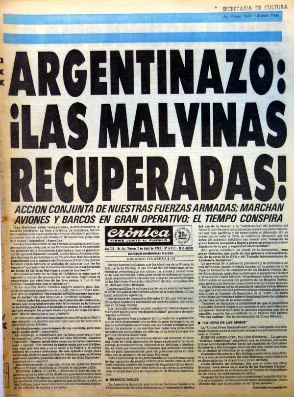 Diario Crónica 2 de abril de 1982